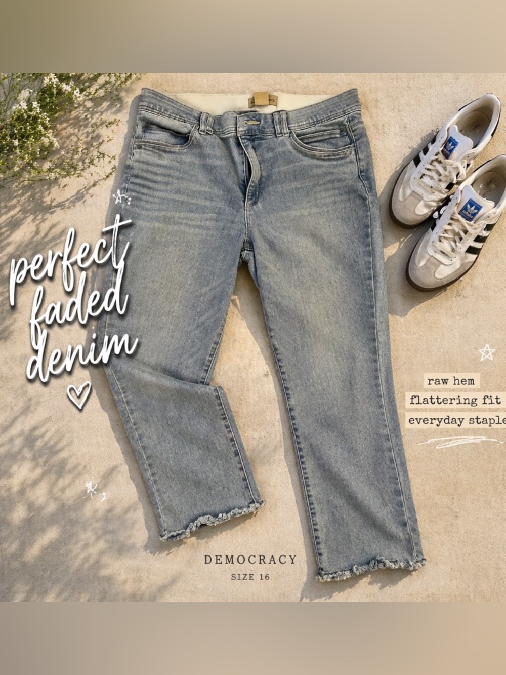 Democracy Light Blue Denim Jeans with Branded Button